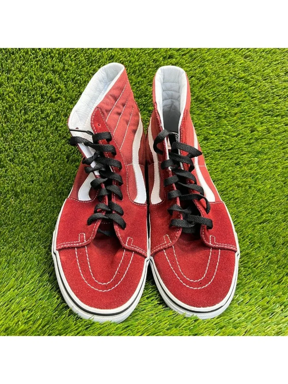 Vans Sk8-Hi Mens Size 11 Maroon White Black Athletic Skateboard Shoes Sneakers
